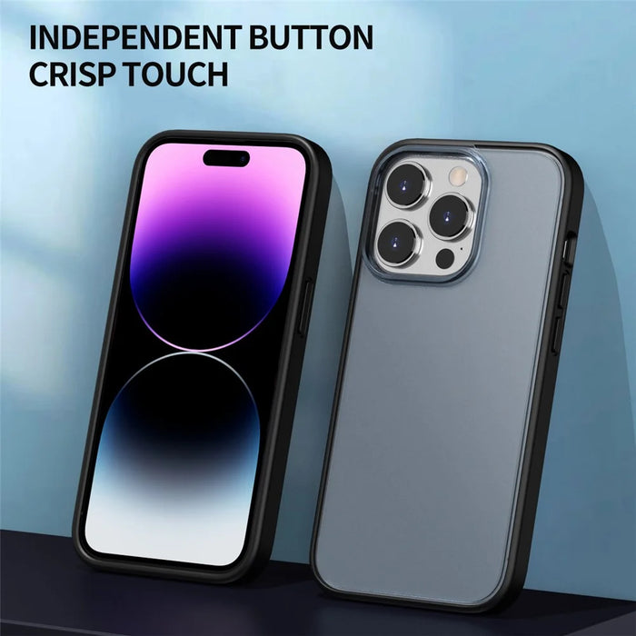 Magic Series for iPhone 14 Pro Max Translucent Frosted Cover TPU + PC Protective Phone Case - Blue - 5