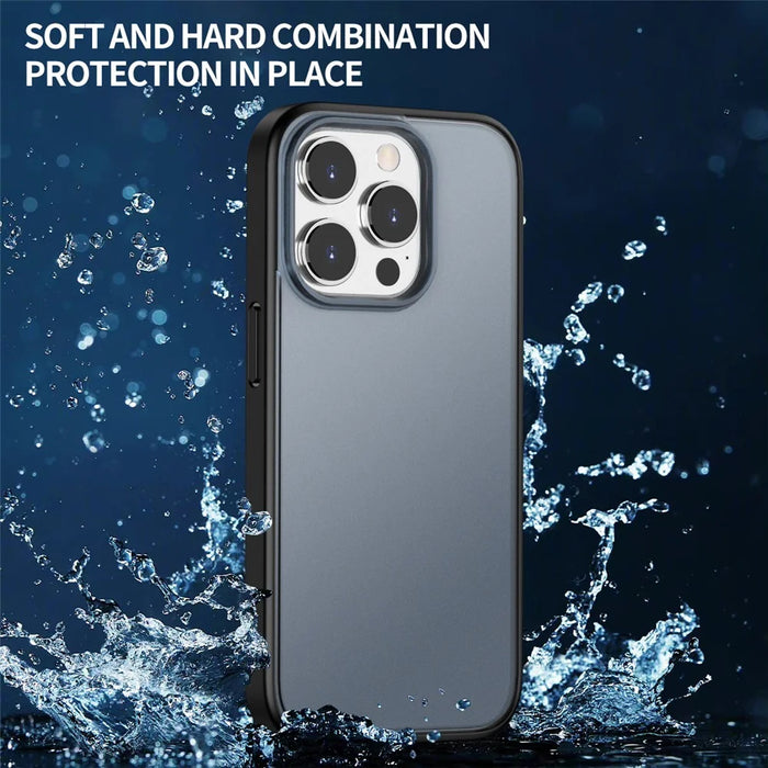 Magic Series for iPhone 14 Pro Max Translucent Frosted Cover TPU + PC Protective Phone Case - Blue - 6