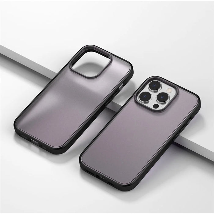 Phantom Series for iPhone 14 Pro Shockproof Phone Case TPU + PC Translucent Matte Cover - Dark Purple - 2