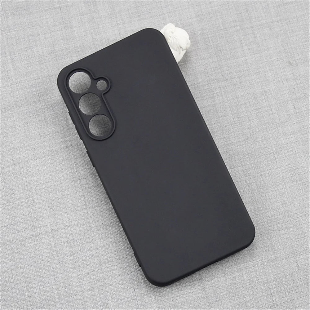 TPU Matte Phone Case for Samsung Galaxy S23 FE , Precise Cutouts Phone Back Cover - Black - 2