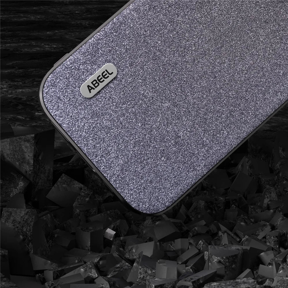 ABEEL For iPhone 14 Pro Glitter Phone Case PU Leather Coated TPU Anti-scratch Cover - Black - 5