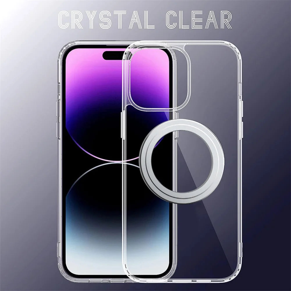 Magnetic Clear Case for iPhone 14 Pro Max Compatible with MagSafe TPU + PC Drop Protection Phone Cover - Transparent - 2