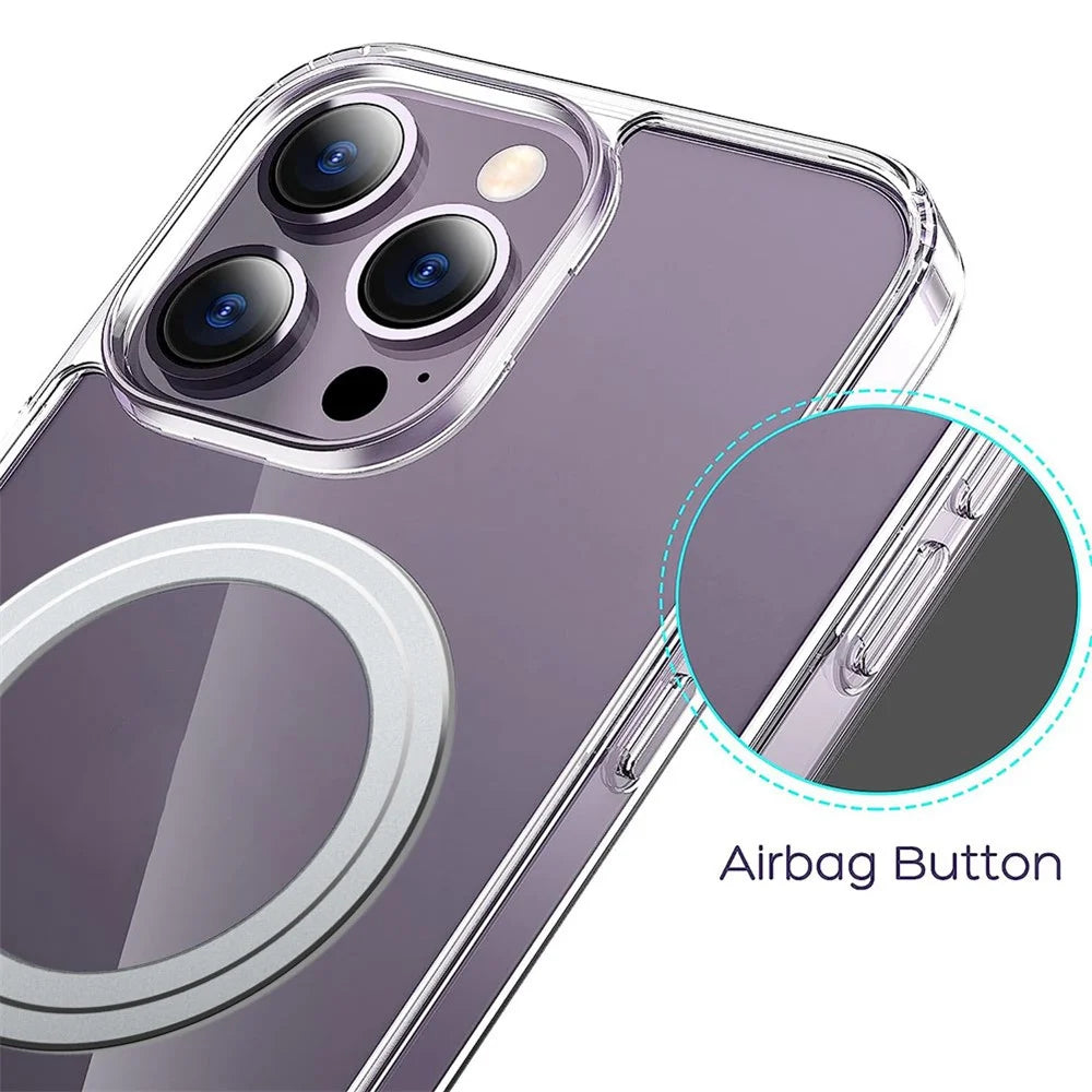 Magnetic Clear Case for iPhone 14 Pro Max Compatible with MagSafe TPU + PC Drop Protection Phone Cover - Transparent - 6