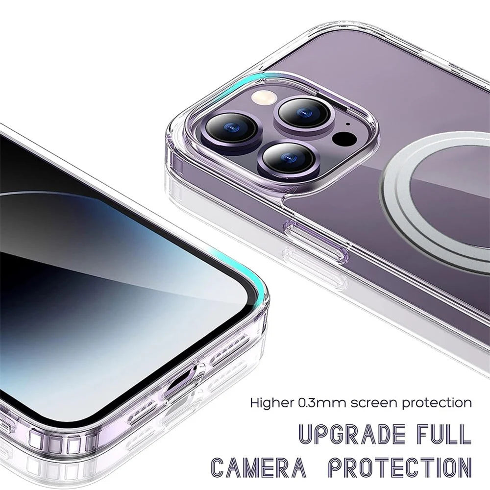 Magnetic Clear Case for iPhone 14 Pro Max Compatible with MagSafe TPU + PC Drop Protection Phone Cover - Transparent - 7
