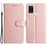 Silk Texture Case for Samsung Galaxy A21s Folio Flip Leather Wallet Stand Shell with Hand Strap - Rose Gold - 1