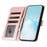 Impact Resistant Case for Samsung Galaxy S21 Ultra 5G Silk Texture Leather Wallet Stand Shell with Hand Strap - Rose Gold - 2