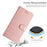 Impact Resistant Case for Samsung Galaxy S21 Ultra 5G Silk Texture Leather Wallet Stand Shell with Hand Strap - Rose Gold - 4