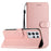 Impact Resistant Case for Samsung Galaxy S21 Ultra 5G Silk Texture Leather Wallet Stand Shell with Hand Strap - Rose Gold - 7
