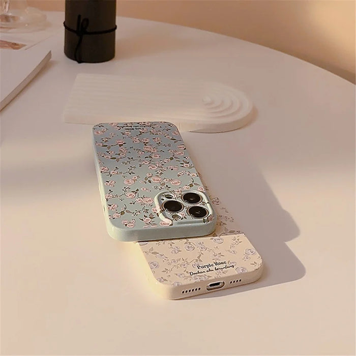 For iPhone 14 Pro Max Soft TPU Phone Case Retro Flower Pattern Protective Phone Cover - Beige - 5