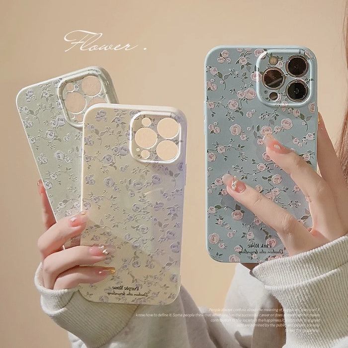 For iPhone 14 Pro Max Soft TPU Phone Case Retro Flower Pattern Protective Phone Cover - Beige - 6
