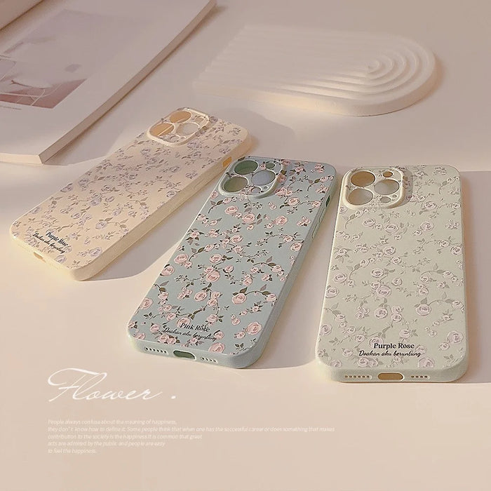 For iPhone 14 Pro Max Soft TPU Phone Case Retro Flower Pattern Protective Phone Cover - Beige - 7