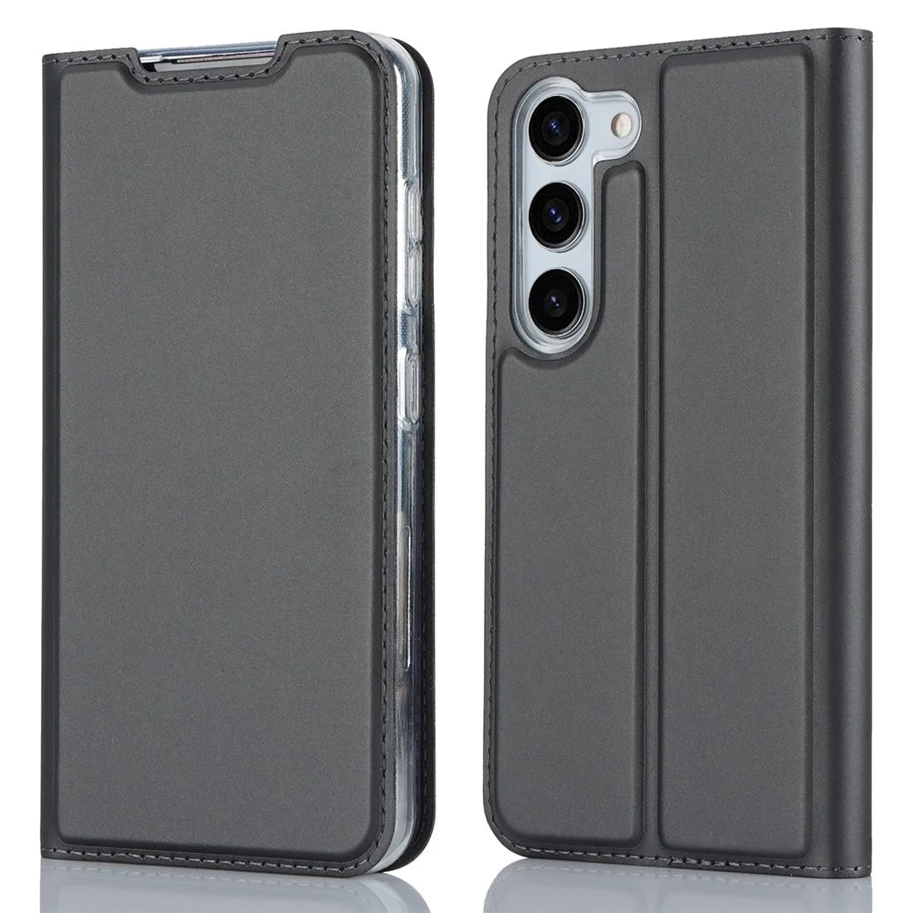 Stand Phone Cover for Samsung Galaxy S23 , PU Leather Card Holder Magnetic Folio Case - Black - 1