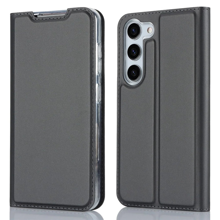 Stand Phone Cover for Samsung Galaxy S23 , PU Leather Card Holder Magnetic Folio Case - Black - 1