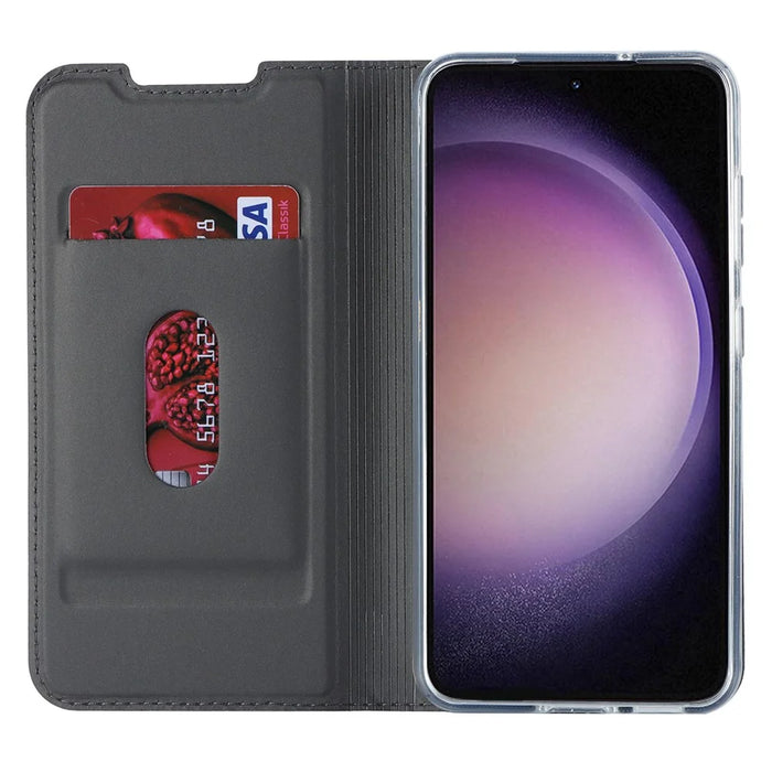 Stand Phone Cover for Samsung Galaxy S23 , PU Leather Card Holder Magnetic Folio Case - Black - 2
