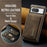 DG.MING M2 Series for Google Pixel 8 Magnetic Detachable Back Cover Leather Coated PC+TPU Kickstand Wallet Phone Case - Coffee - 6
