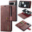 DG.MING For Google Pixel 8 Pro Detachable Magnetic Phone Case Anti-scratch Split Leather Wallet Stand Cover - Red - 1
