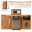 DG.MING M1 Series For Google Pixel 8 Magnetic Wallet Kickstand Phone Case Anti-drop PC+TPU+Leather Coated Back Cover - Brown - 5