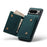 DG.MING M1 Series For Google Pixel 8 Pro Magnetic Wallet Kickstand Phone Case PC+TPU Leather Coated Shockproof Cover - Green - 4