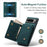 DG.MING M1 Series For Google Pixel 8 Pro Magnetic Wallet Kickstand Phone Case PC+TPU Leather Coated Shockproof Cover - Green - 6