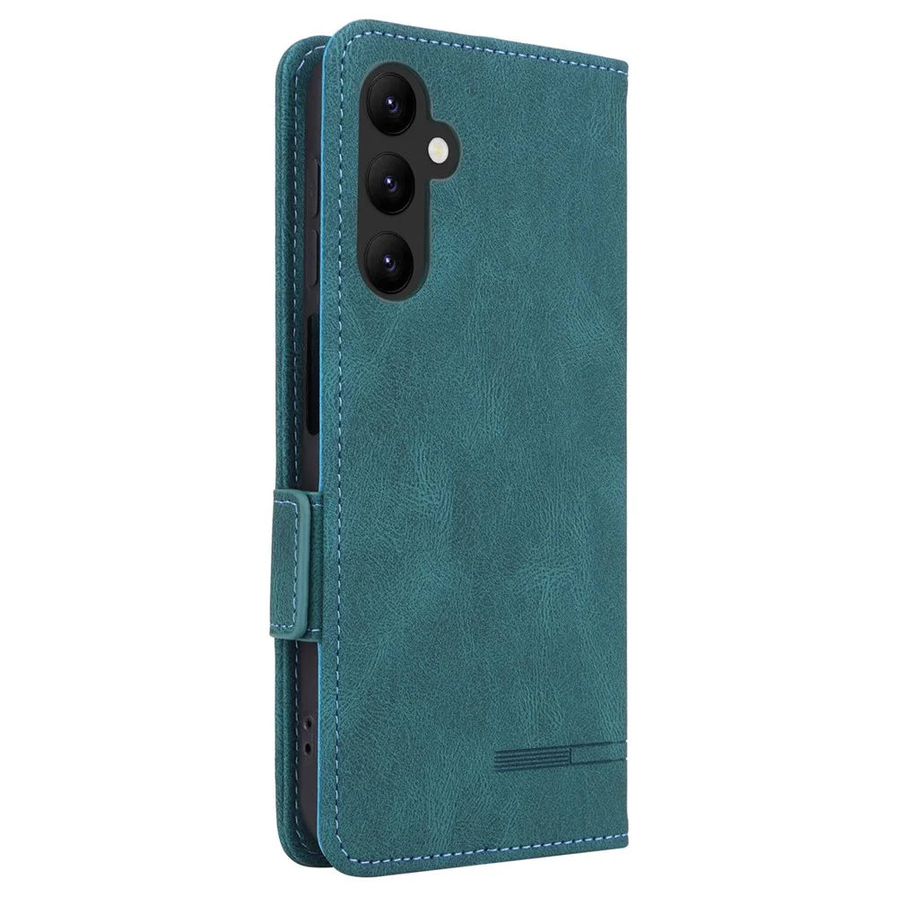 For Samsung Galaxy A25 5G (Global) (161.0 x 76.5 x 8.3mm) PU Leather Wallet Stand Phone Case Hardware Decor Protective Cover - Blue - 7