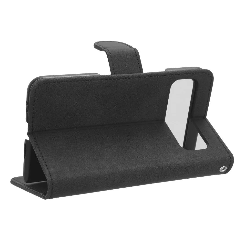 For Google Pixel Fold Skin-touch Stand Case Wallet Anti-drop PU Leather Phone Cover - Black - 3