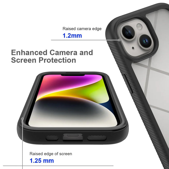 For iPhone 15 Protective Cover Acrylic+PC+TPU Shockproof Phone Case - Black - 5