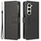 For Samsung Galaxy Z Fold5 5G PU Leather Wallet Case Stand Diamond Texture Phone Cover - Black - 1