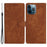 For iPhone 15 Pro Cell Phone Cover PU Leather Wallet Slim-Fit Mobile Phone Case Stand Skin-touch Shell - Brown - 1
