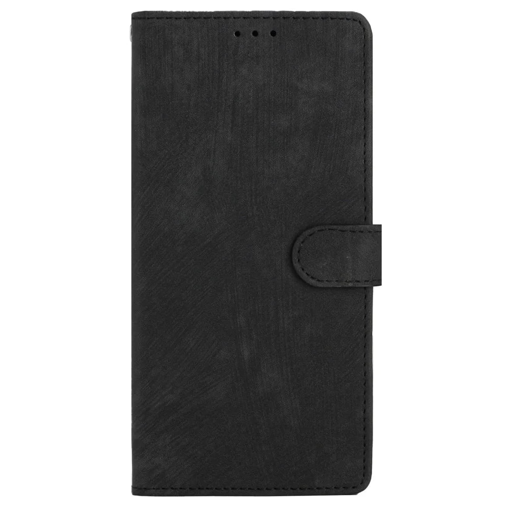 For iPhone 15 Pro Max PU Leather Mobile Phone Case Wallet Stand Skin-touch Phone Cover - Black - 6