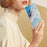 For iPhone 15 Pro Stand Phone Case Pattern Printing PU Leather Wallet Cover with Strap - Blue Marble - 4