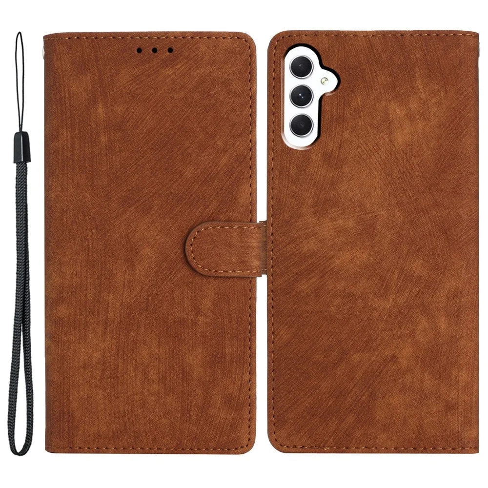 For Samsung Galaxy A25 5G (Global) (161.0 x 76.5 x 8.3mm) PU Leather Wallet Cover Stand Phone Case - Brown - 1
