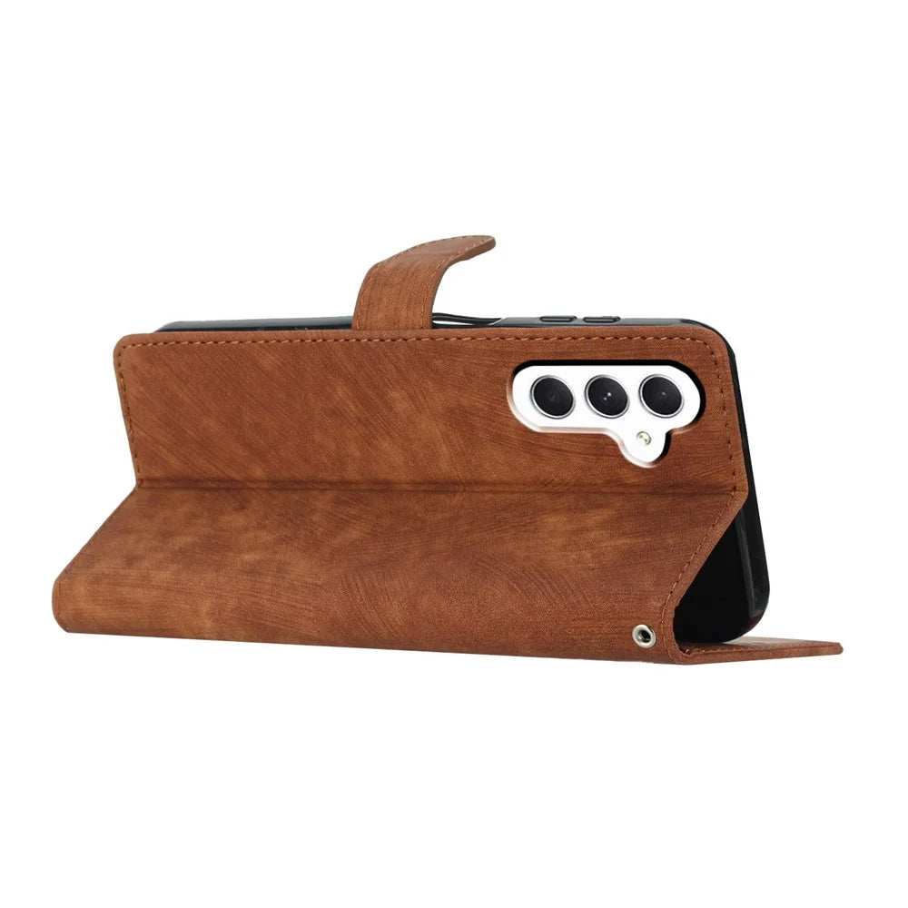 For Samsung Galaxy A25 5G (Global) (161.0 x 76.5 x 8.3mm) PU Leather Wallet Cover Stand Phone Case - Brown - 2