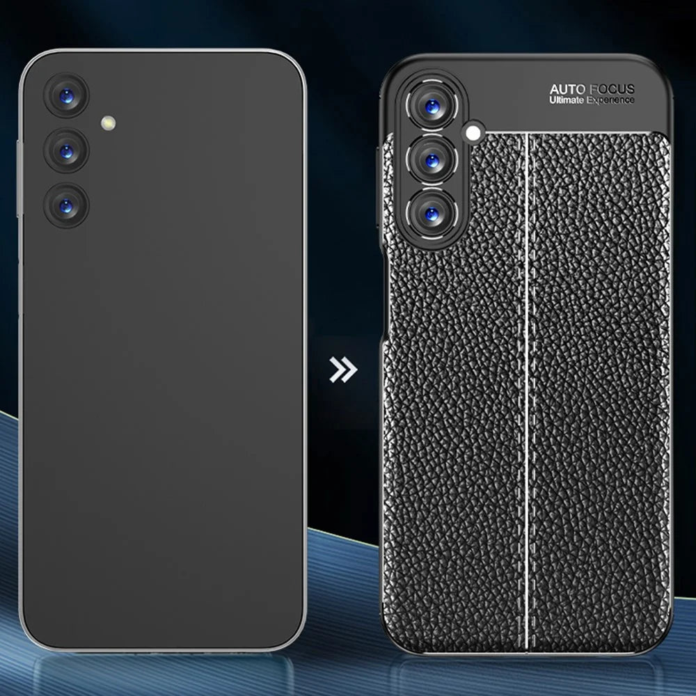 For Samsung Galaxy A25 5G (Global) (161.0 x 76.5 x 8.3mm) Litchi Texture TPU Phone Case Anti-scratch Protective Phone Cover - Black - 3