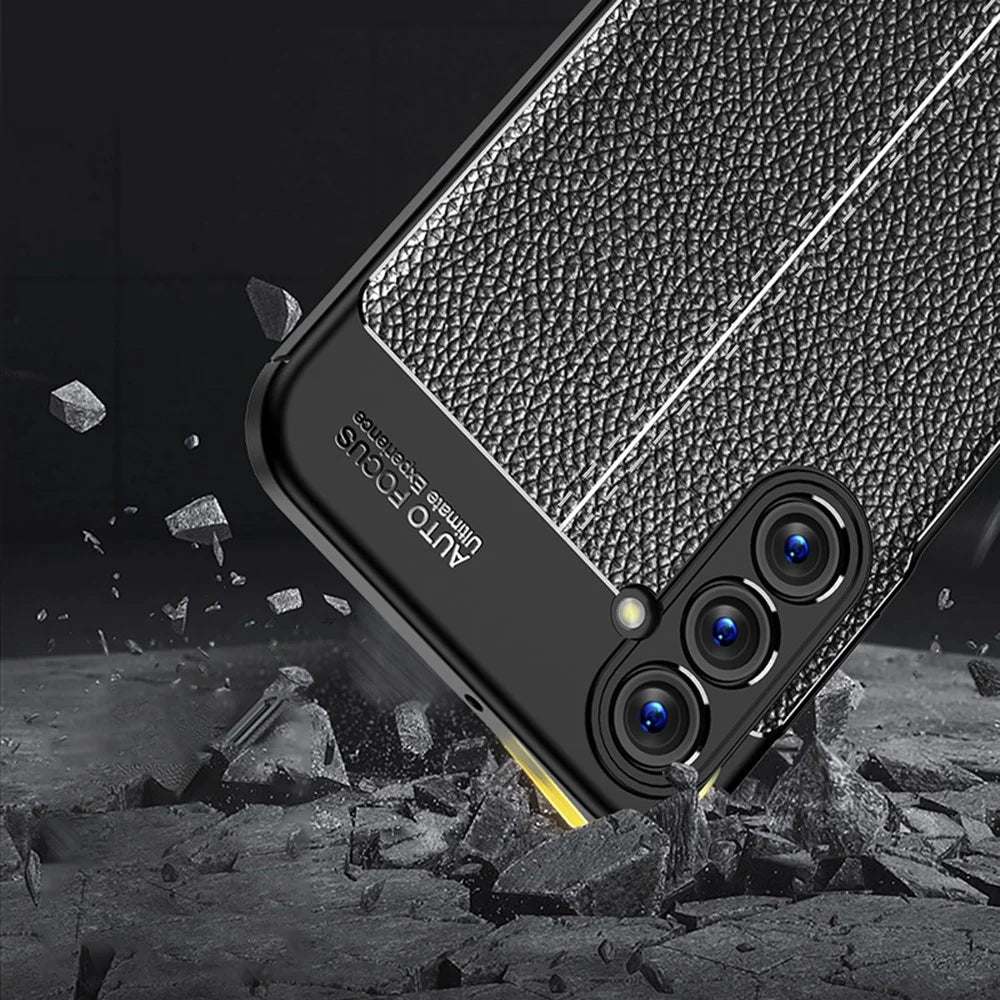 For Samsung Galaxy A25 5G (Global) (161.0 x 76.5 x 8.3mm) Litchi Texture TPU Phone Case Anti-scratch Protective Phone Cover - Black - 4