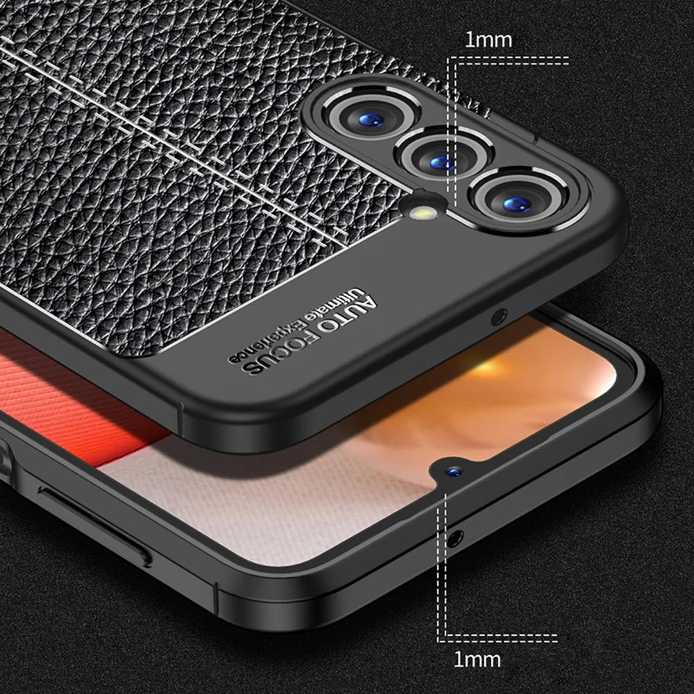 For Samsung Galaxy A25 5G (Global) (161.0 x 76.5 x 8.3mm) Litchi Texture TPU Phone Case Anti-scratch Protective Phone Cover - Black - 5