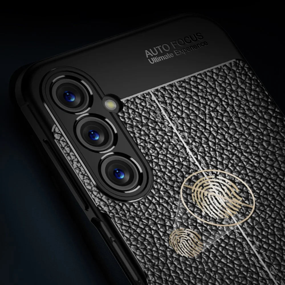 For Samsung Galaxy A25 5G (Global) (161.0 x 76.5 x 8.3mm) Litchi Texture TPU Phone Case Anti-scratch Protective Phone Cover - Black - 6