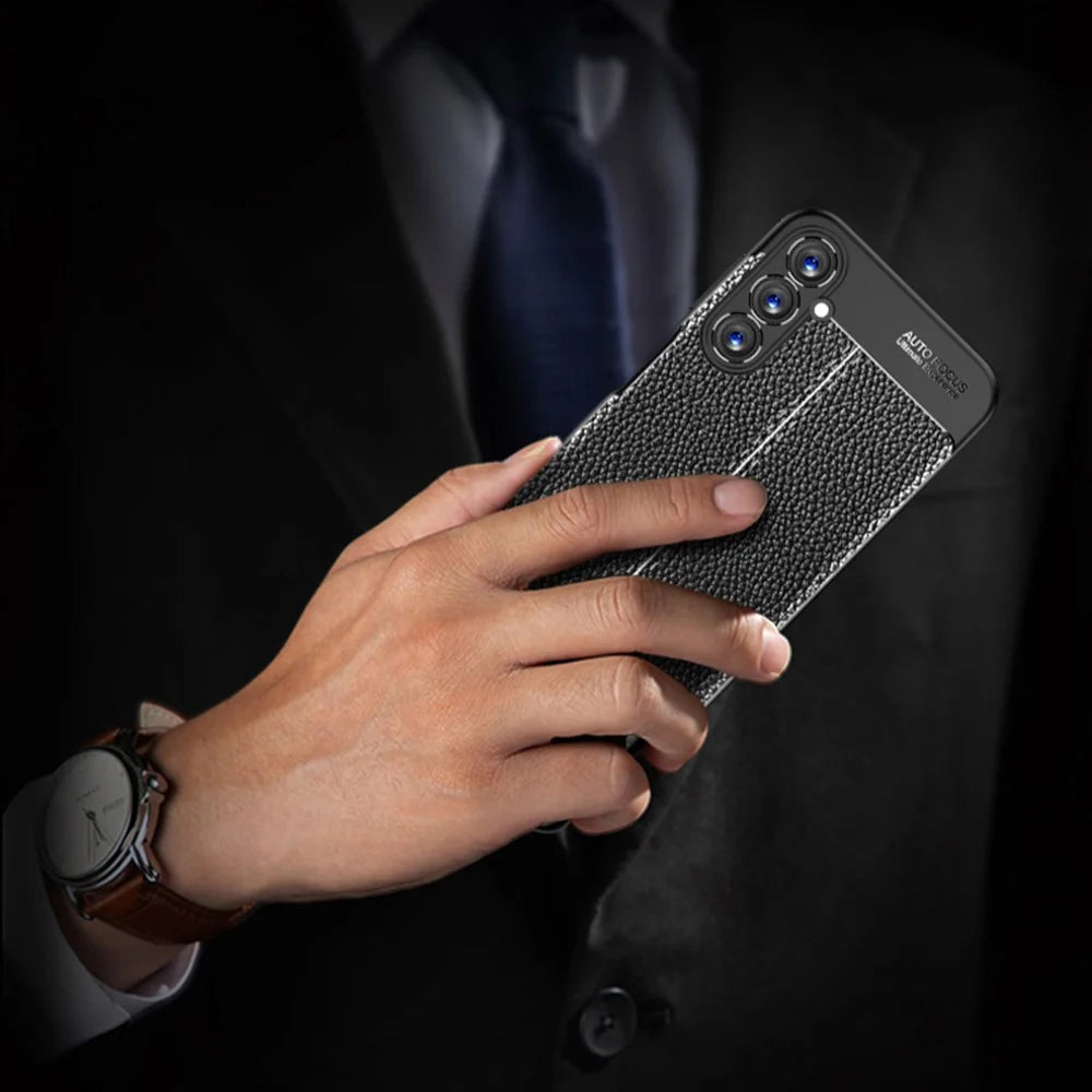For Samsung Galaxy A25 5G (Global) (161.0 x 76.5 x 8.3mm) Litchi Texture TPU Phone Case Anti-scratch Protective Phone Cover - Black - 7