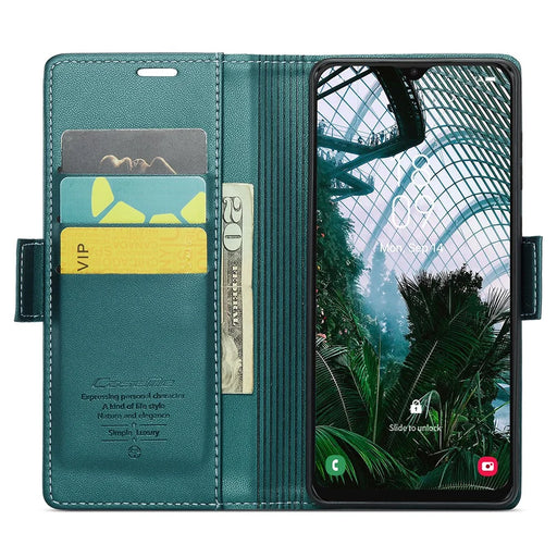 For Samsung Galaxy A30s / A50 / A50s Leather Case CASEME 023 RFID Blocking 3 Card Slot Mobile Cover - Green - 2