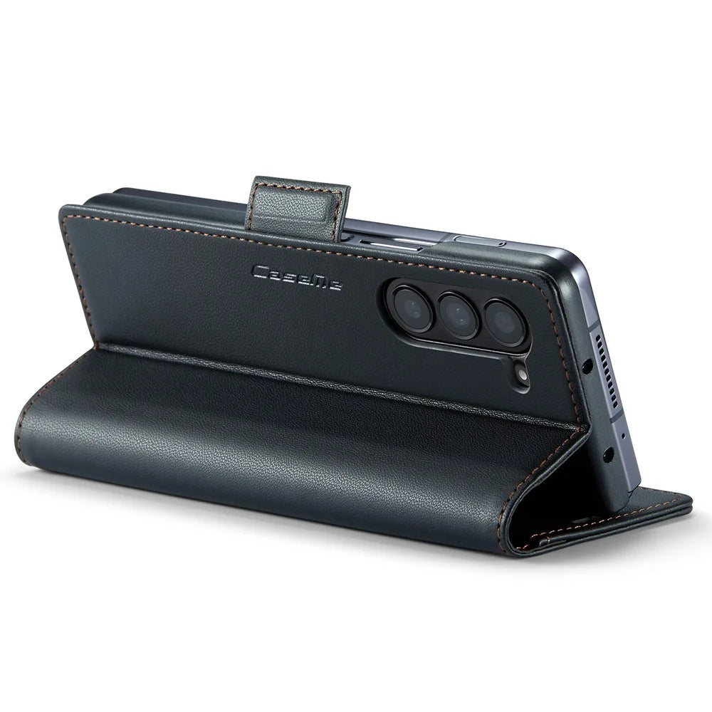 For Samsung Galaxy Z Fold5 5G Leather Case CASEME 023 RFID Blocking 3 Card Slot Mobile Cover - Black - 4