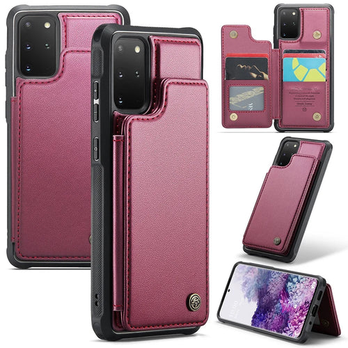 For Samsung Galaxy S20 Plus 5G / S20 Plus 4G Phone Case CASEME C22 Leather Back Cover with RFID Blocking Card Slots - Red - 1