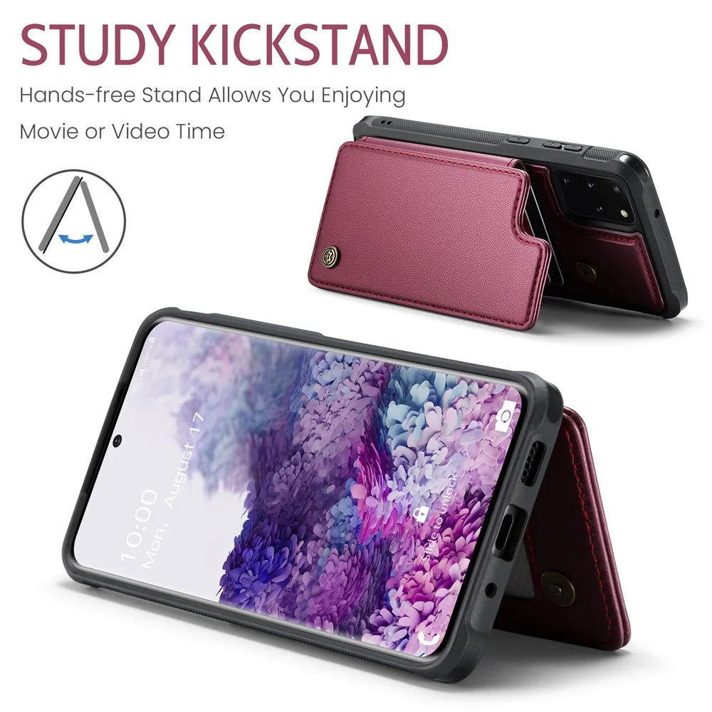 For Samsung Galaxy S20 Plus 5G / S20 Plus 4G Phone Case CASEME C22 Leather Back Cover with RFID Blocking Card Slots - Red - 7