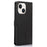 For iPhone 15 Phone Case Wallet Zipper Pocket Shockproof PU Leather Shell Flip Stand Phone Cover - Black - 7