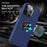 For iPhone 15 Pro Max Ring Holder Kickstand Phone Cover PC+TPU Anti-drop Back Case - Blue - 2
