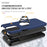For iPhone 15 Pro Max Ring Holder Kickstand Phone Cover PC+TPU Anti-drop Back Case - Blue - 4