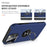 For iPhone 15 Pro Max Ring Holder Kickstand Phone Cover PC+TPU Anti-drop Back Case - Blue - 7