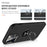 For iPhone 15 Pro Anti-drop Phone Case Ring Holder Kickstand PC+TPU Phone Back Cover - Black - 7