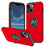 Ring Holder Kickstand PC+TPU Case for iPhone 15 , Drop-proof Protection Phone Cover - Red - 1