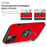 Ring Holder Kickstand PC+TPU Case for iPhone 15 , Drop-proof Protection Phone Cover - Red - 7