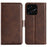 Calf Texture Stand Cover for Realme Narzo N53 4G , Scratch Resistant PU Leather Wallet Phone Case - Brown - 1
