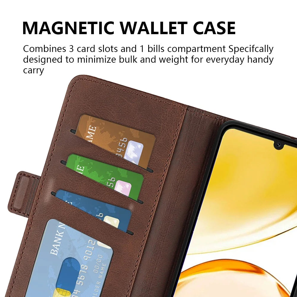 Calf Texture Stand Cover for Realme Narzo N53 4G , Scratch Resistant PU Leather Wallet Phone Case - Brown - 5